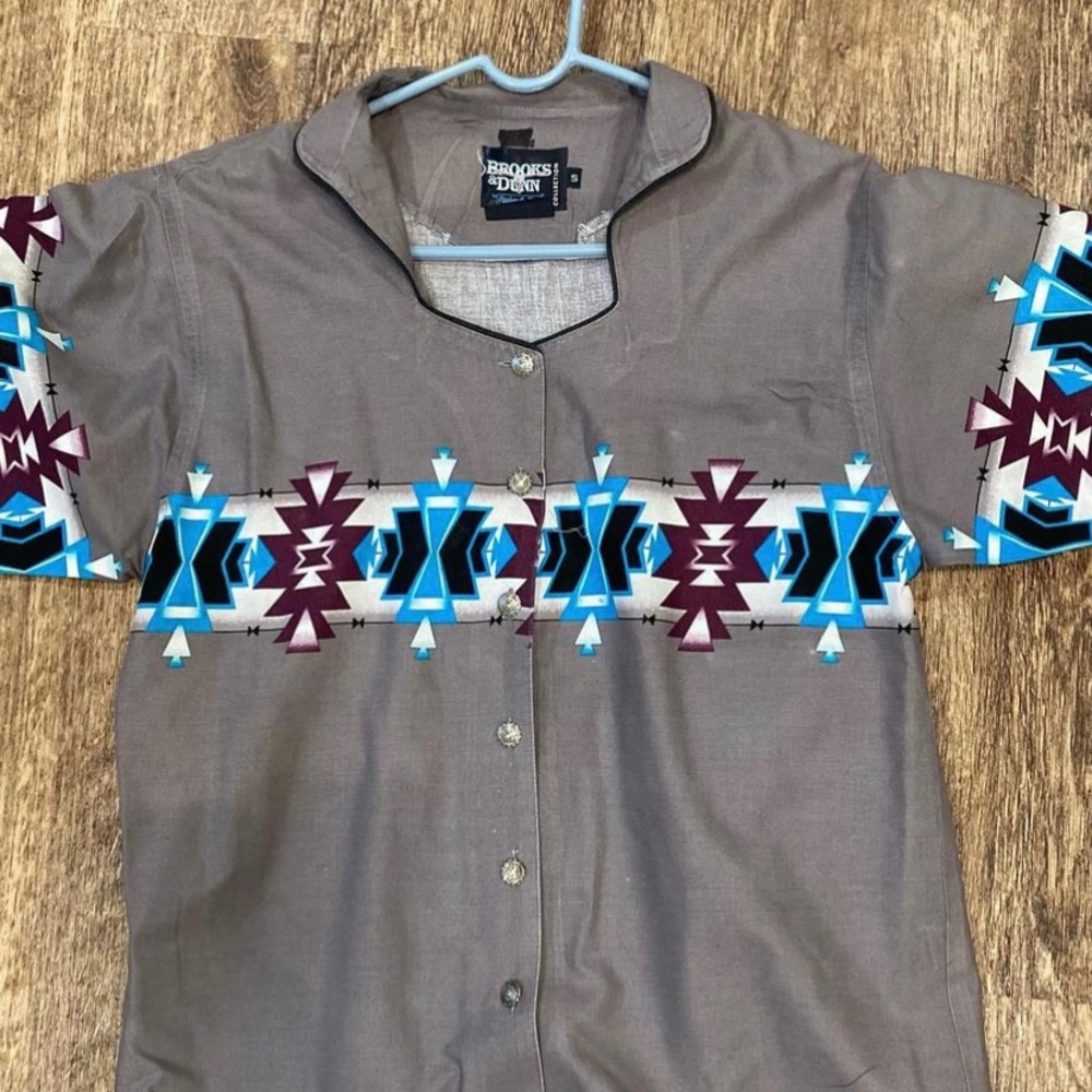 Vintage Brooks And Dunn short sleeve button up